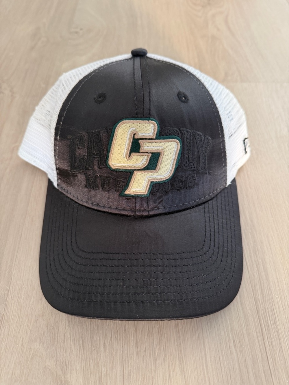 Cal Poly San Luis Obispo - Women’s Embroidered Mesh Trucker Hat - Black & White